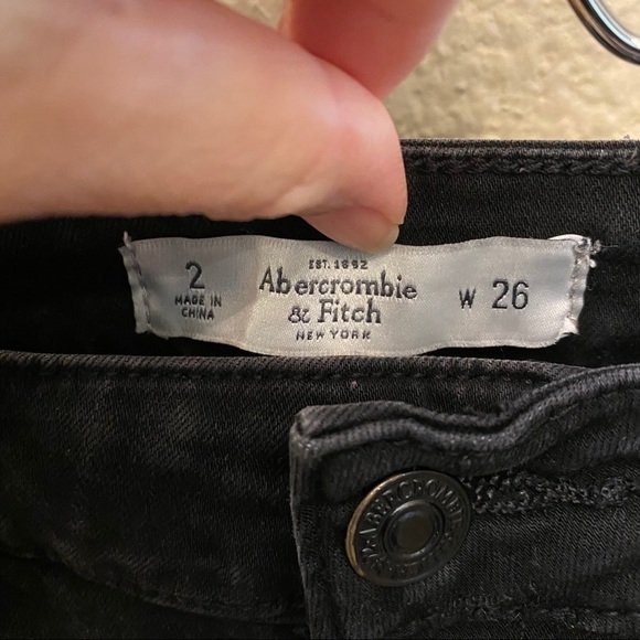 ABERCROMBIE & FITCH Charcoal Black Jeans Size 26 - Picture 6 of 6